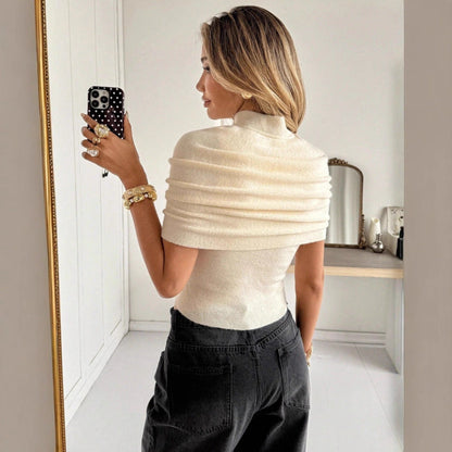 Womens Off-shoulder Short-sleeve Top