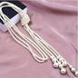Trendy Multi-Layer Knotted Pearl Sweater Chain Long Necklace