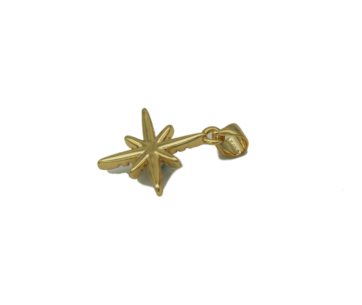 CZ Pearl North Star Charm, Sku#LD283c