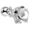 16G 1/4 Clear Gem Steel Glam Elephant Tragus Cartilage Earring