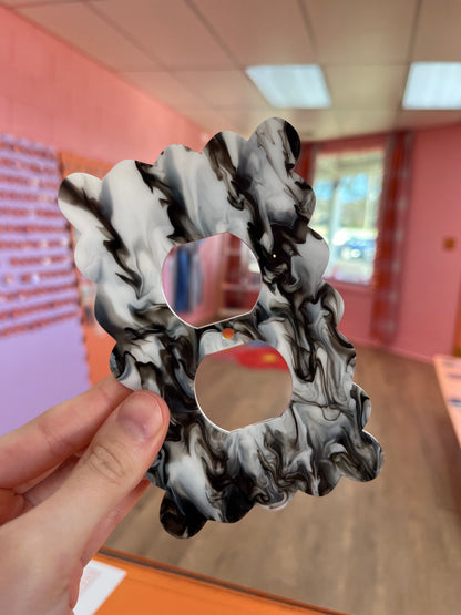Black & White Marbled Outlet Cover