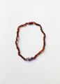 Raw Cognac Baltic Amber + Raw Amethyst || Necklace