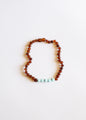 Raw Cognac Baltic Amber + Amazonite || Necklace