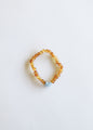 Raw Honey Baltic Amber + Aquamarine || Adult Bracelet