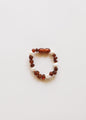 Raw Cognac Baltic Amber + Pearl Halo || Anklet or Bracelet