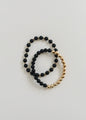 Shungite : 14k Gold Filled Sun + Moon || Stretch Bracelets