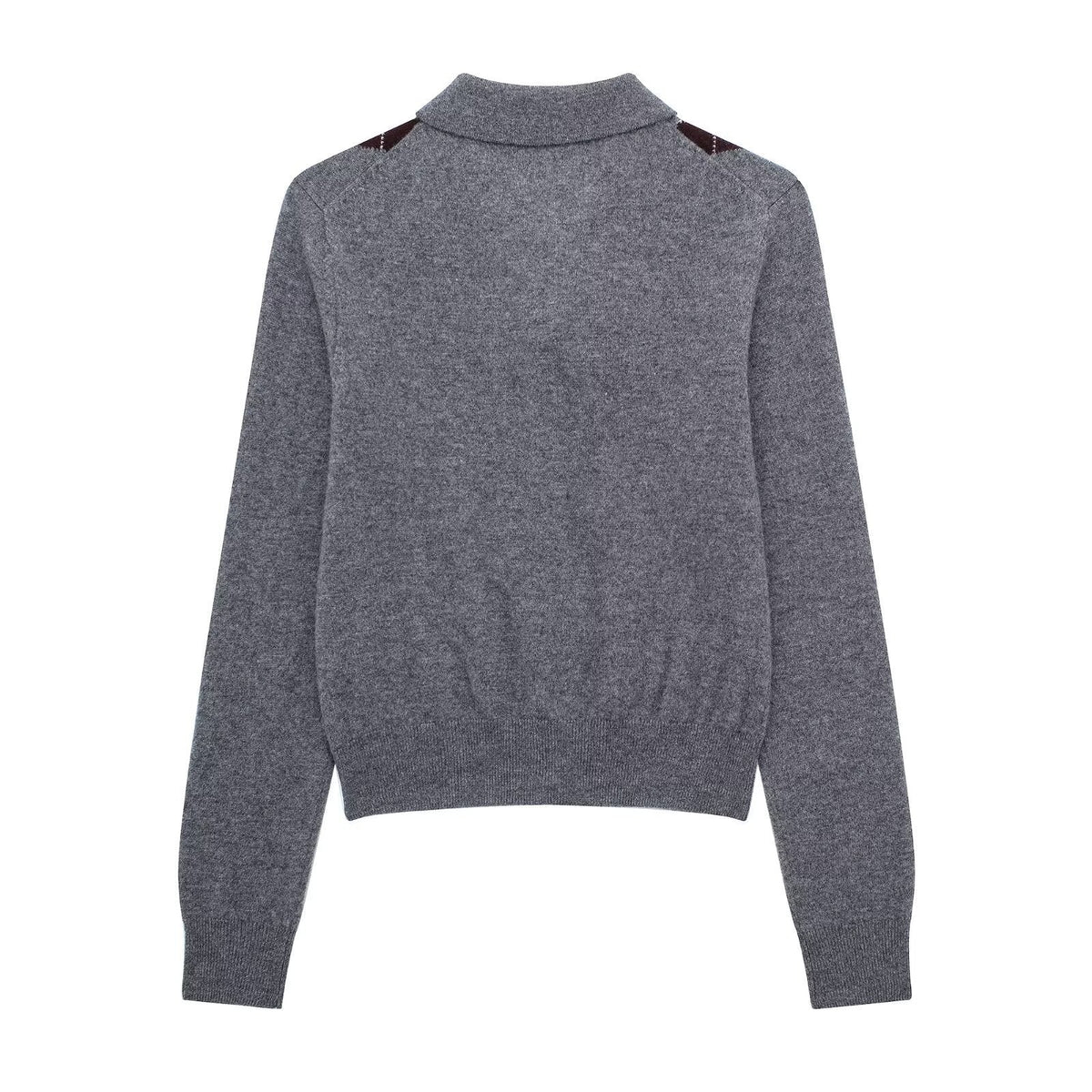 Womens Fashion Lapel Long-Sleeve Single-Breasted Knit Cardigan