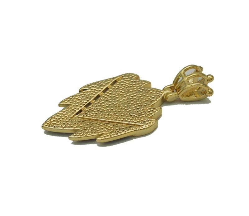 CZ Enamel Virgin Mary on Triangle Shape with Crown Charm, Sku#LD284