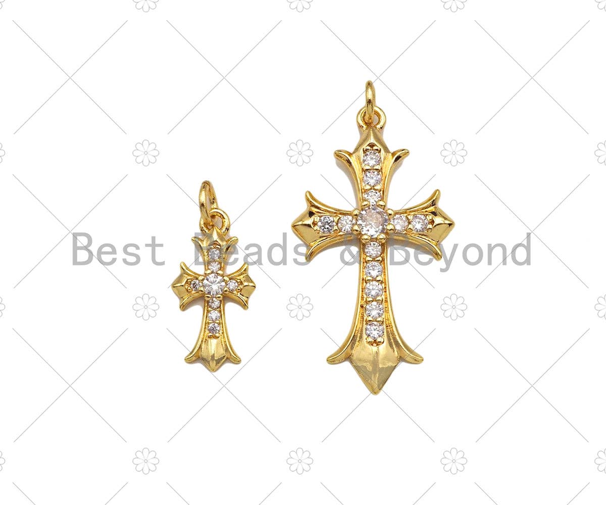 CZ Micro Pave Cross Shape Pendant/Charm,Cubic Zirconia Charm L512