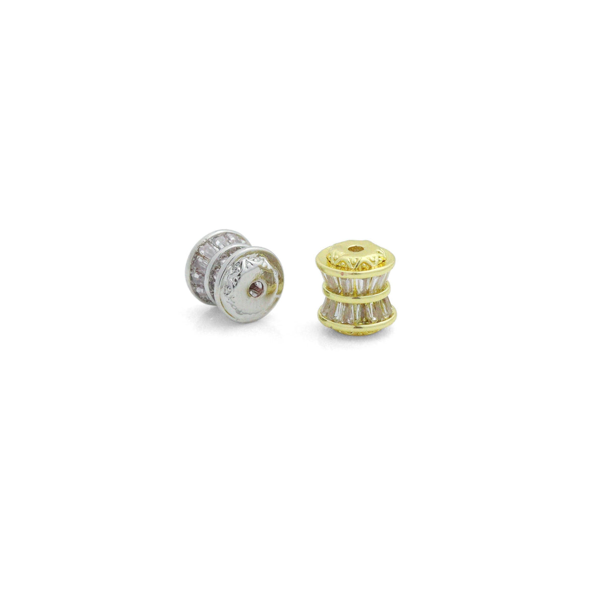 Baguette Colorful CZ Big hole Tube Spacer Beads,Sku#LD745