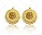 Gold Silver Embossment Lion Head Charm, Medallion Charms, Silver/Gold Lion Head Pendant,Lion Necklace Charms, 35x38mm, Sku#L453
