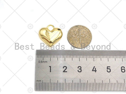 Plain Gold Puffy Heart Shape Charm/Pendant, Heart Shape Charm, SKU#Y325