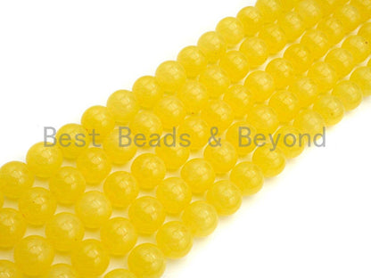 Natural Yellow Jade Round Smooth Beads,  6mm/8mm/10mm/12mm,