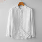 Mens Retro Chinese Style StandUp Collar LongSleeve Shirt