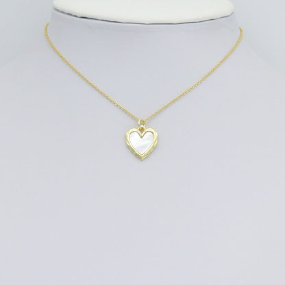 White Pearl Textured edge Heart Frame Charm Pendant,Sku#LK1217
