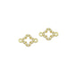Clear CZ Gold Clover Flower Connecter ,Sku#LD738