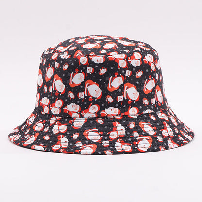 European And American Digital-print Bell-shaped Reindeer Bucket Hat