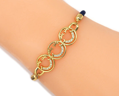 CZ Smiley Face Connector Link Charm, Sku#JL95