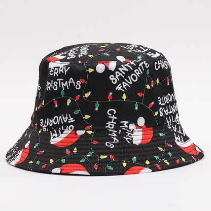 European And American Digital-print Bell-shaped Reindeer Bucket Hat