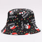 European And American Digital-print Bell-shaped Reindeer Bucket Hat