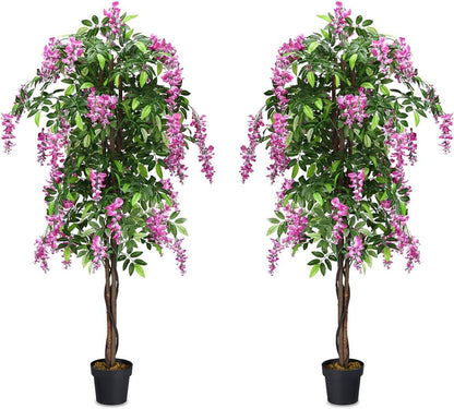 6-Feet Artificial Wisteria Silk Indoor-Outdoor Tree