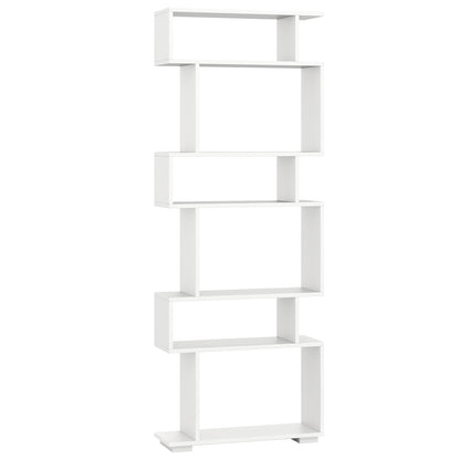 6-Tier Geometric Bookshelf with 2 Anti-Tipping Kits for Home Office