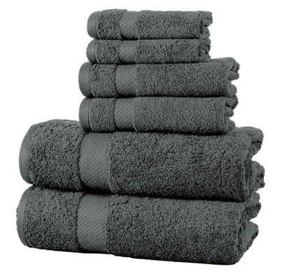 6-Pack: 100% Cotton Towel Set - Assorted Colors