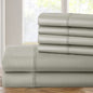 6-Piece: 1200 Thread Count Cotton Rich Solid Sateen Sheet Set