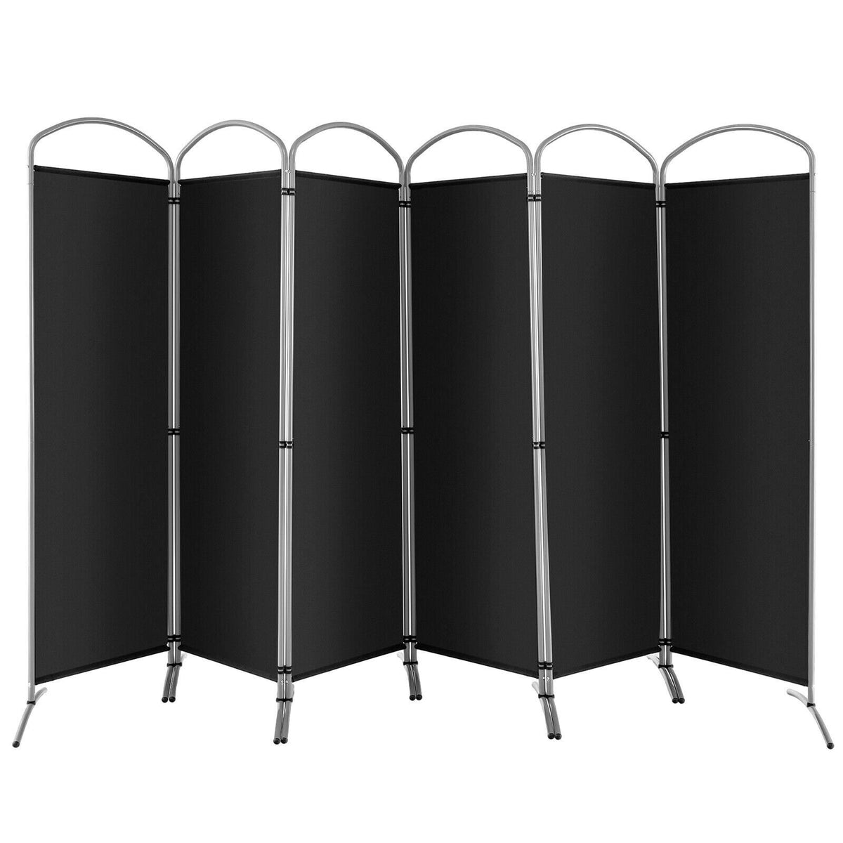 6 Feet 6-Panels Freestanding Folding Privacy Screen-White
