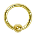 Solid 14K Yellow Gold 14G 7/16 Ball Closure Ring