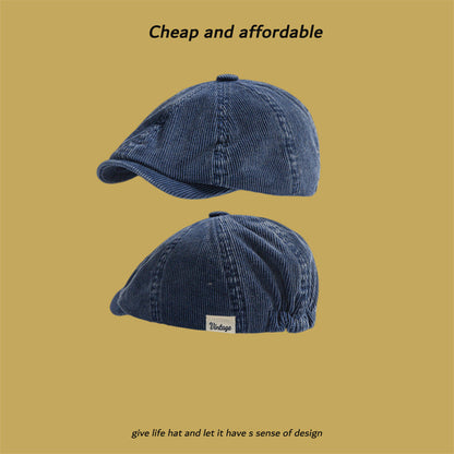 Corduroy Eight-panel Cap Men's Japanese Retro Literary