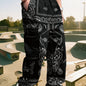 Mens Loose Fit Work Pants With A Drawstring