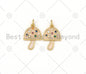 Colorful CZ Micro Pave Mushroom Shape Pendant/Charm,SKU#Z1392