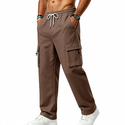 Mens Sporty-casual Multi-pocket Utility Trousers