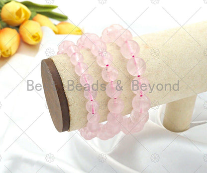 Natural Pink Rose Quartz Stretchy Bracelet