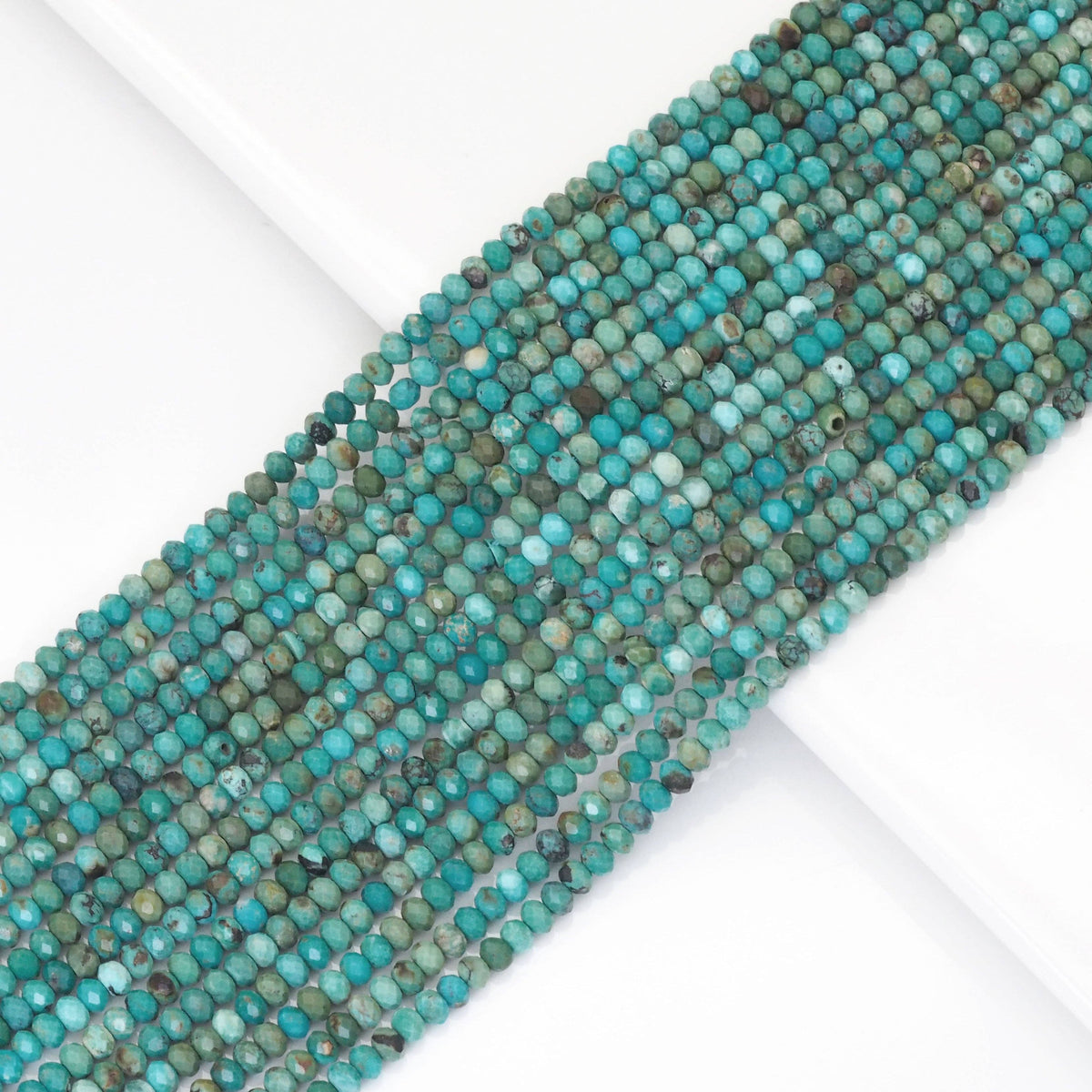 3x4mm Genuine Chinese Turquoise Faceted Rondelle Beads, Sku#