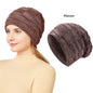Mens Winter Knitted Hat Couples Style Warm Fleece-Lined Ear-Protecting Wool Cap