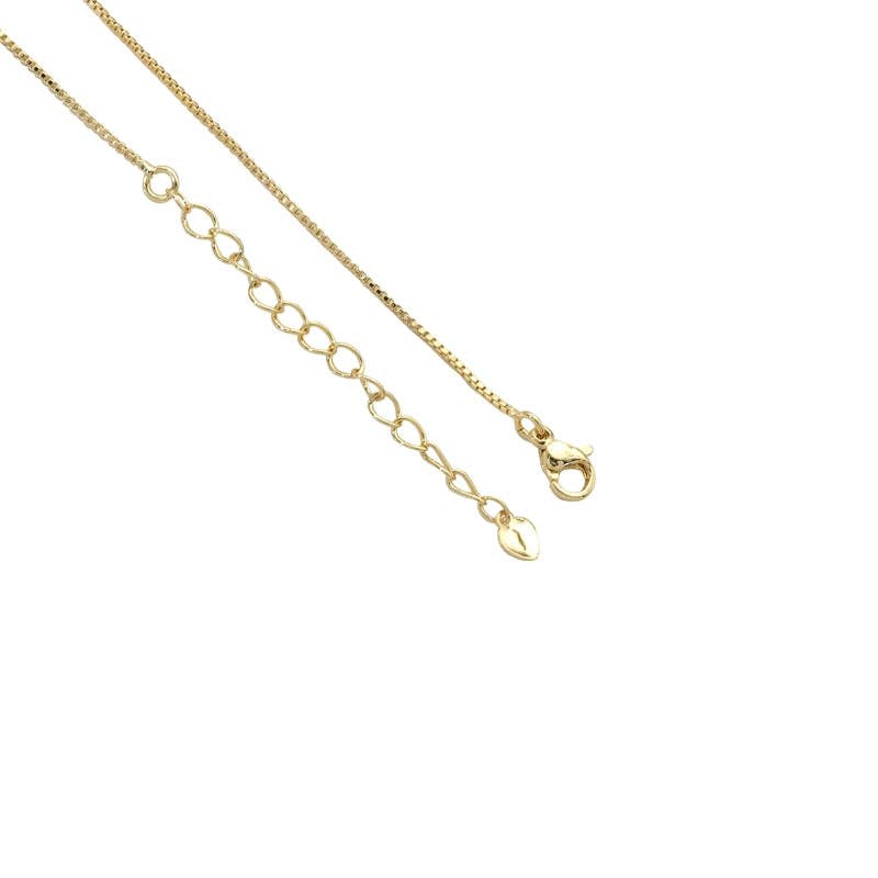 Gold Dainty Chain Triangle CZ Adjustable Necklace,sku#LD406