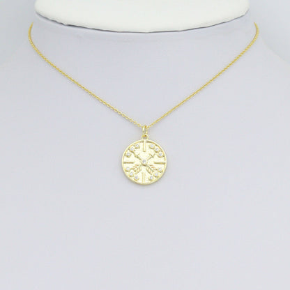 Gold Silver Arrows On Round Coin Charm Pendant, Sku#L724