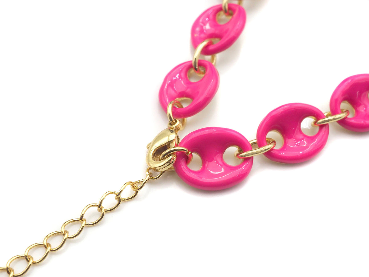 Enamel Hand Made Oval Anchor / Mariner Chain Bracelet, E520