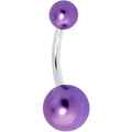 Purple Pearlescent Acrylic Ball Belly Ring