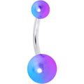 Blue Purple Pearlescent Acrylic Ball Belly Ring