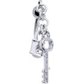 Lockdown Pad Lock and Bit Key Reversible Top Mount Dangle Belly Ring