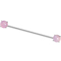 Pink Amethyst End to End Industrial Barbell 38mm