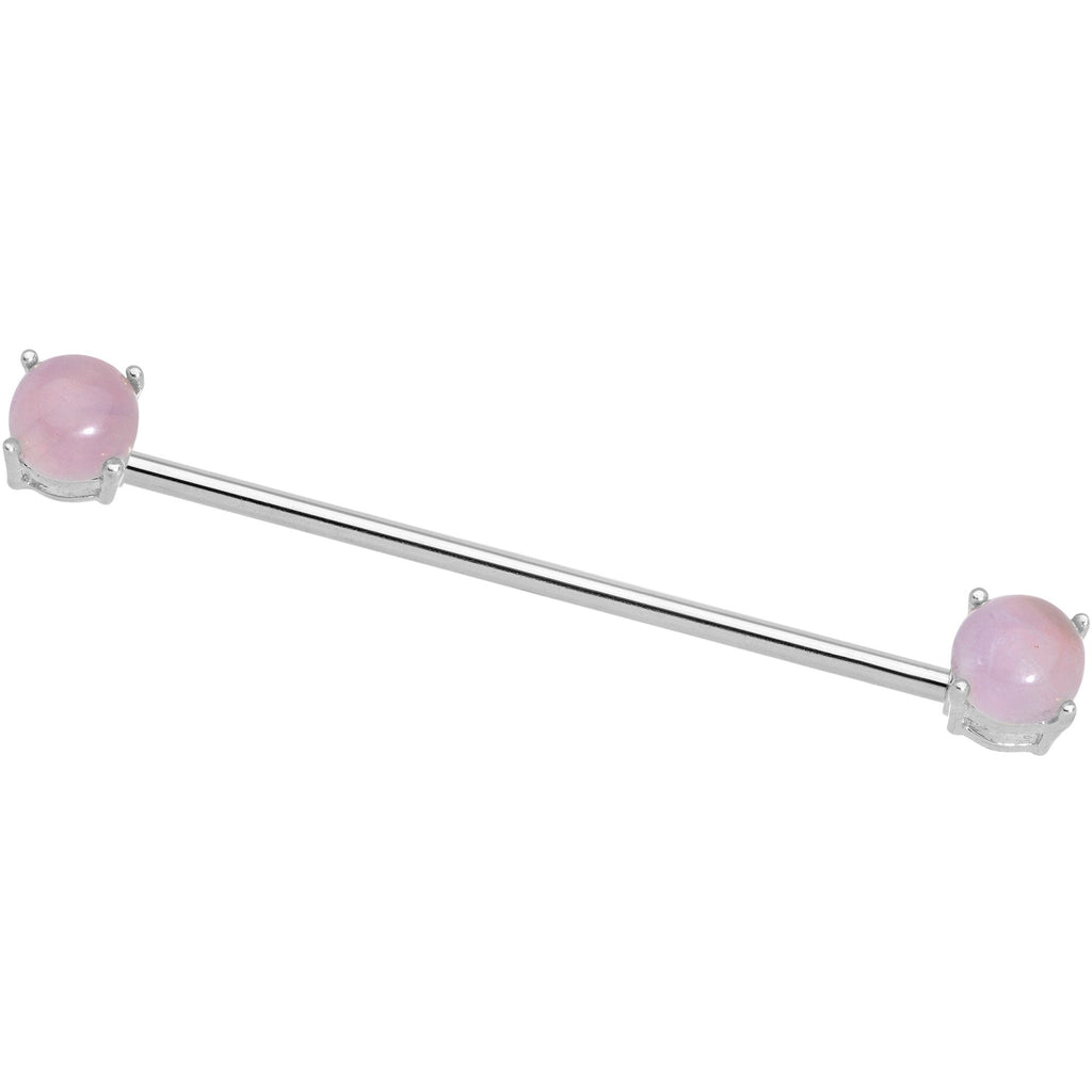 Pink Amethyst End to End Industrial Barbell 38mm