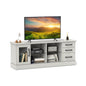 63 Inches Media Console Table with 3 Drawers and 2 Glass Shelves