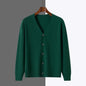V-neck Knitted Cardigan Coat Men's Andy Velvet Long Sleeve