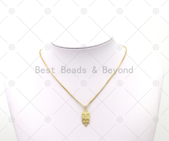 CZ Micro Pave Bee On Rectangle Shape Pendant, 18K Gold Filled Insect Charm, Necklace Bracelet Charm Pendant,Sku#LK521