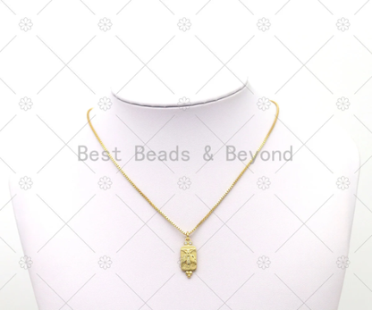 CZ Micro Pave Bee On Rectangle Shape Pendant, 18K Gold Filled Insect Charm, Necklace Bracelet Charm Pendant,Sku#LK521