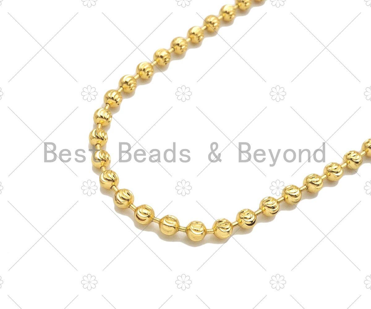 18K Gold/Silver 4mm Solid Lantern Style Chain by yard SKU#67